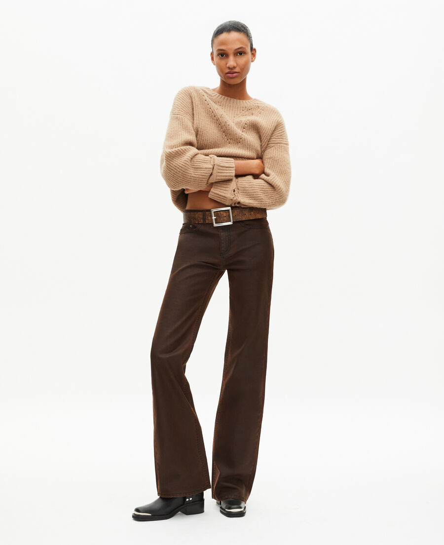 The Kooples DAMEN BROWN lederg&uuml;rtel mit vintage-effekt in braun