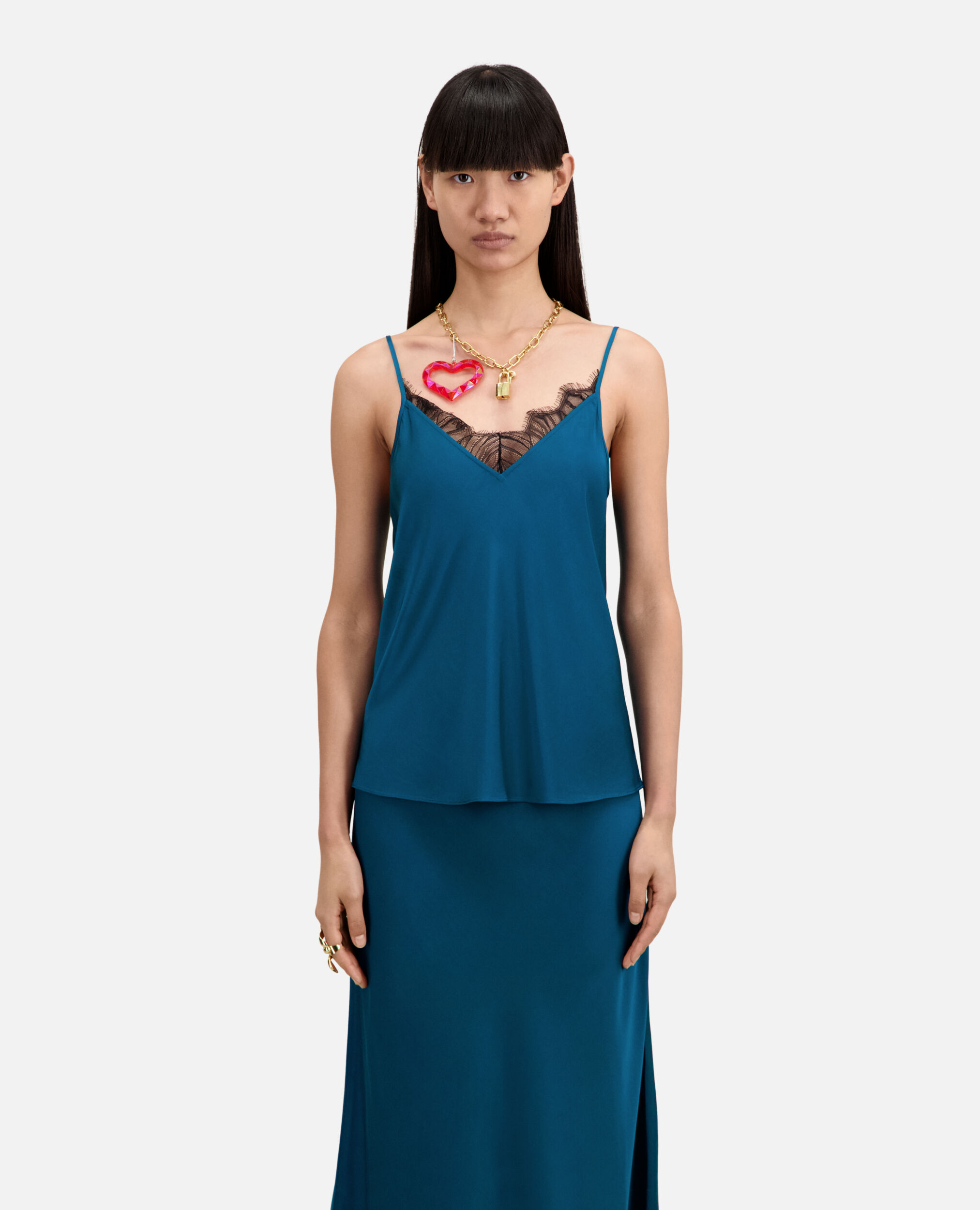 Blue camisole with lace details, MEDIUM BLUE, hi-res image number null