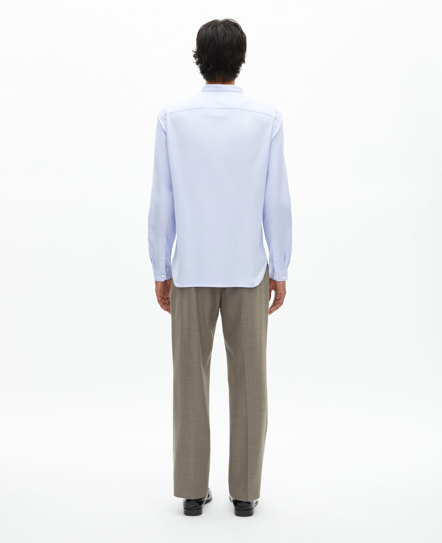 The Kooples HOMME BLUE chemise formelle col officier bleu ciel 