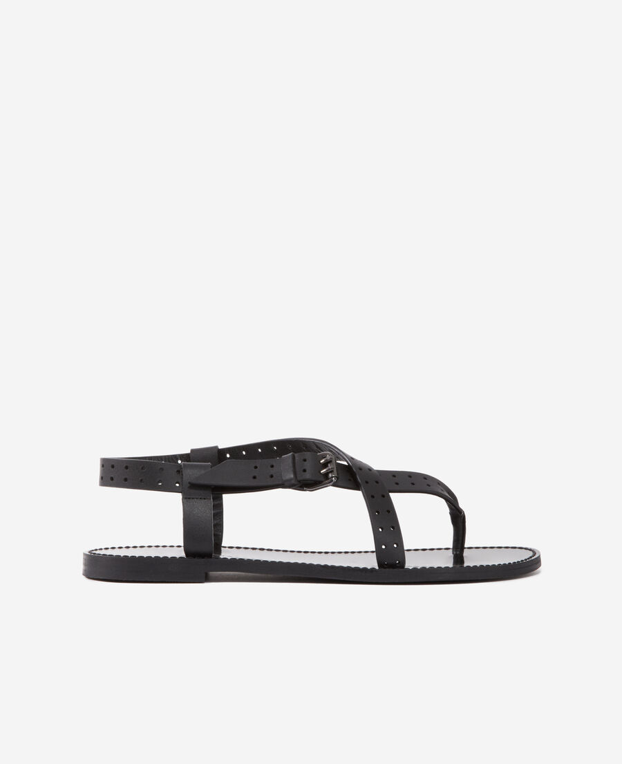 flache, schwarze sandalen