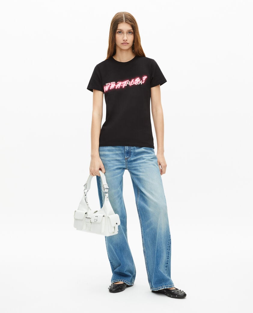 The Kooples FEMME BLACK t-shirt what is effet n&eacute;on noir