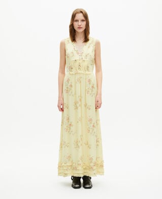 The Kooples WOMEN YELLOW long yellow floral print dress