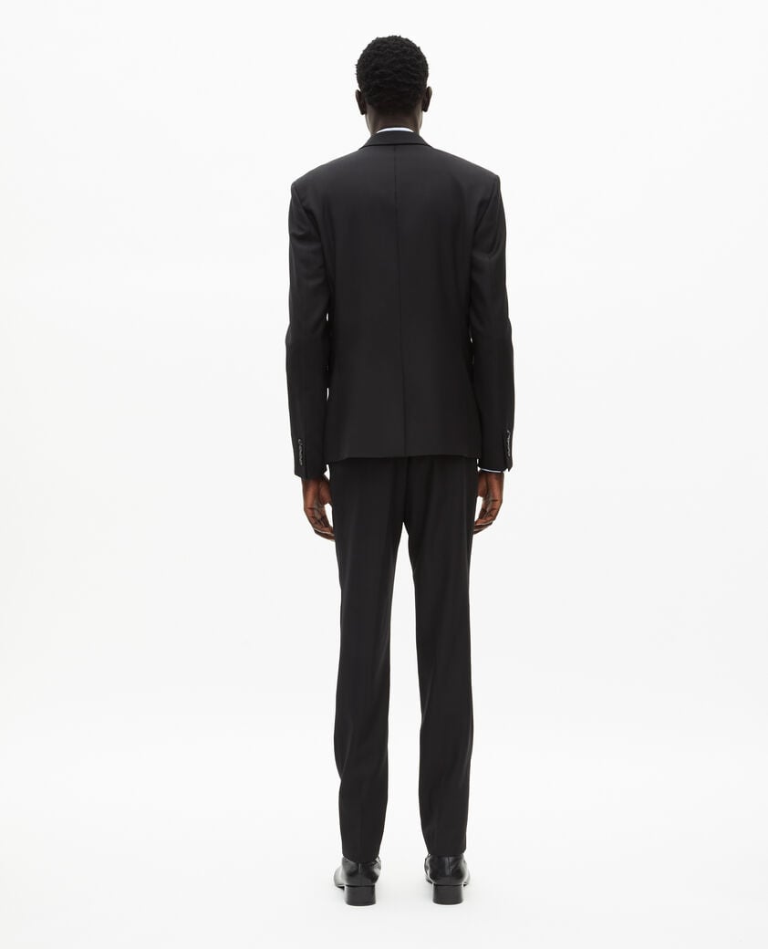 The Kooples HOMME BLACK veste de costume en laine noire coupe tailleur ajustée