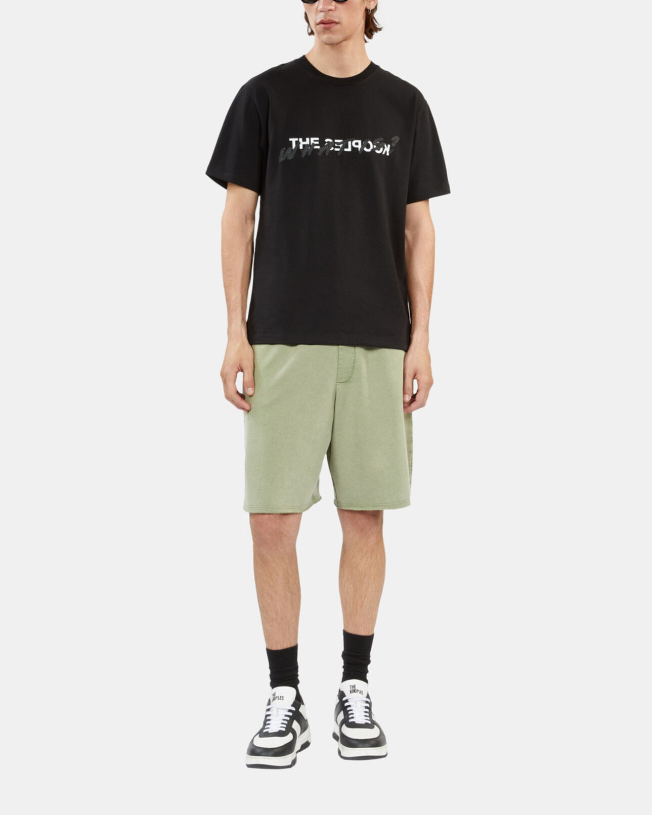 The Kooples MEN BLACK black what is leather effect t-shirt