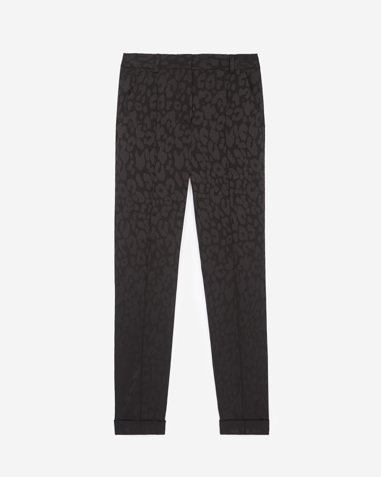 The Kooples DAMEN BLACK fließende bedruckte hose mit leopard schwarz