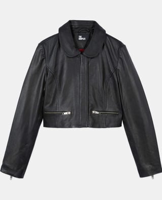 The Kooples WOMEN BLACK black leather jacket