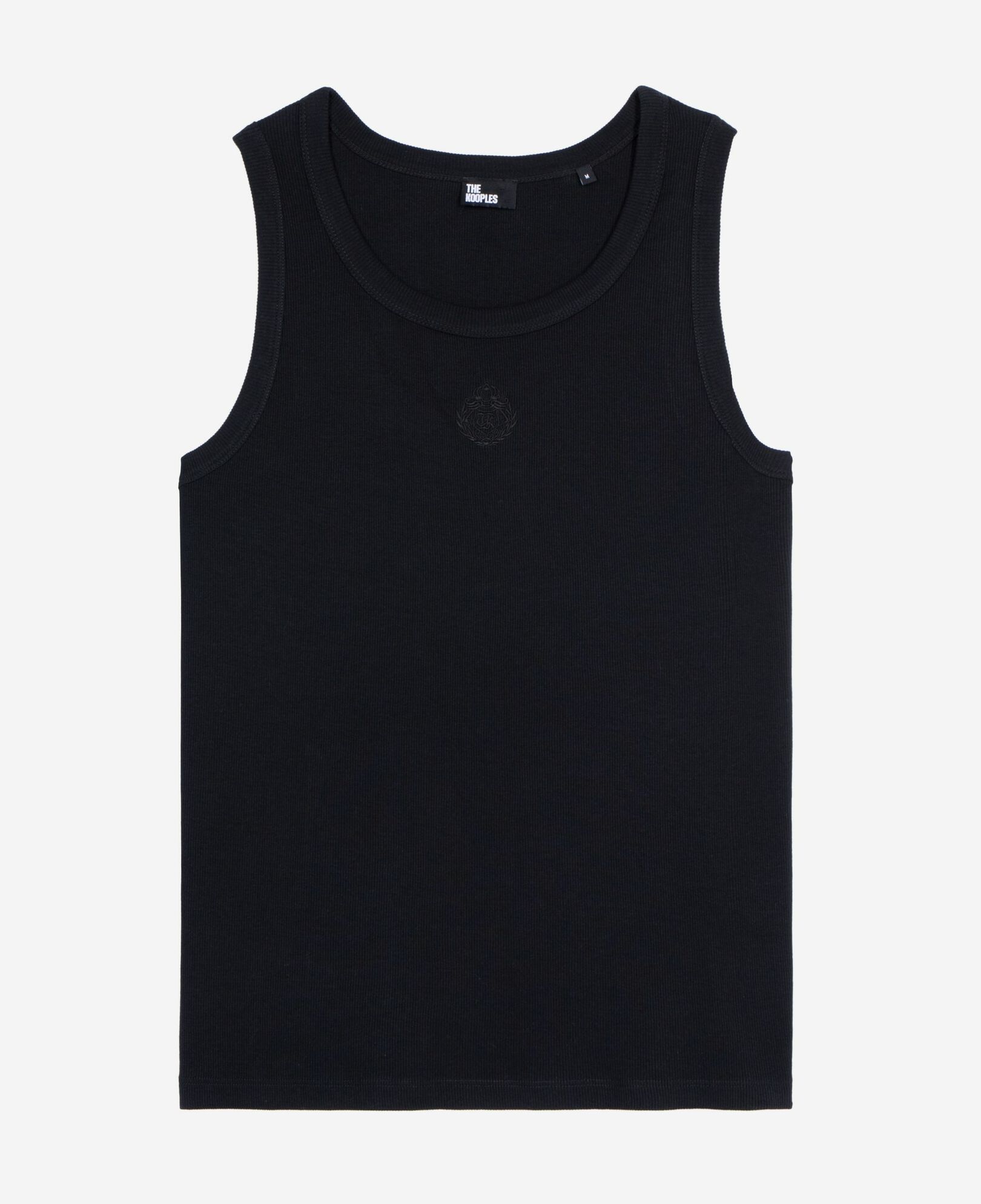 The Kooples HOMBRE BLACK WASHED camiseta tirantes escudo bordado negra
