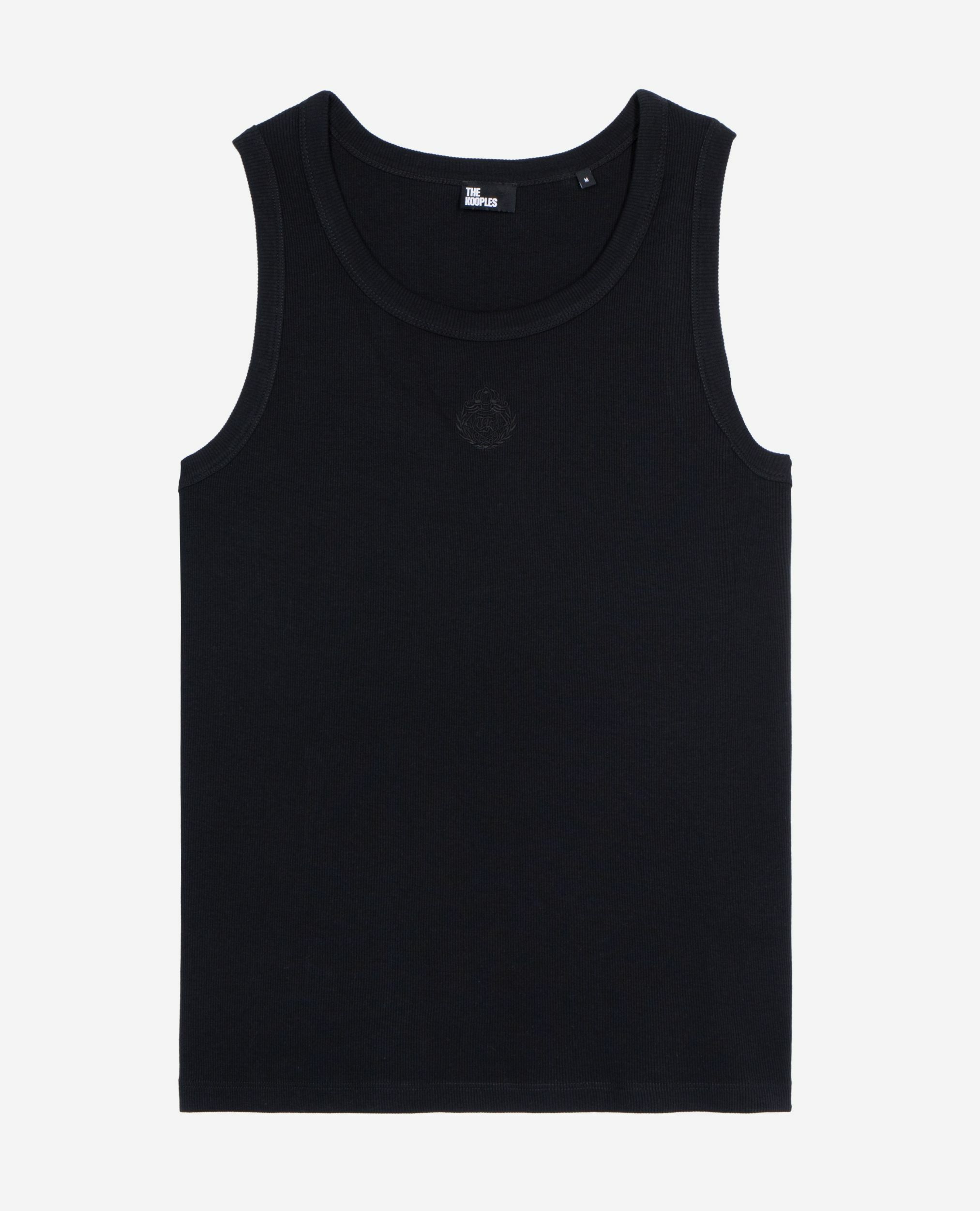 Camiseta tirantes escudo bordado negra, BLACK WASHED, hi-res image number null