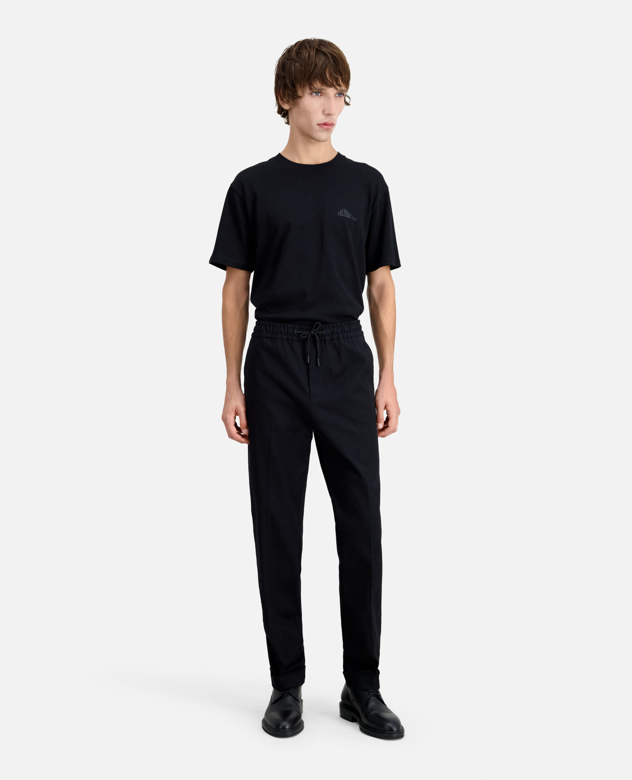 Black flannel trousers, BLACK, hi-res image number null