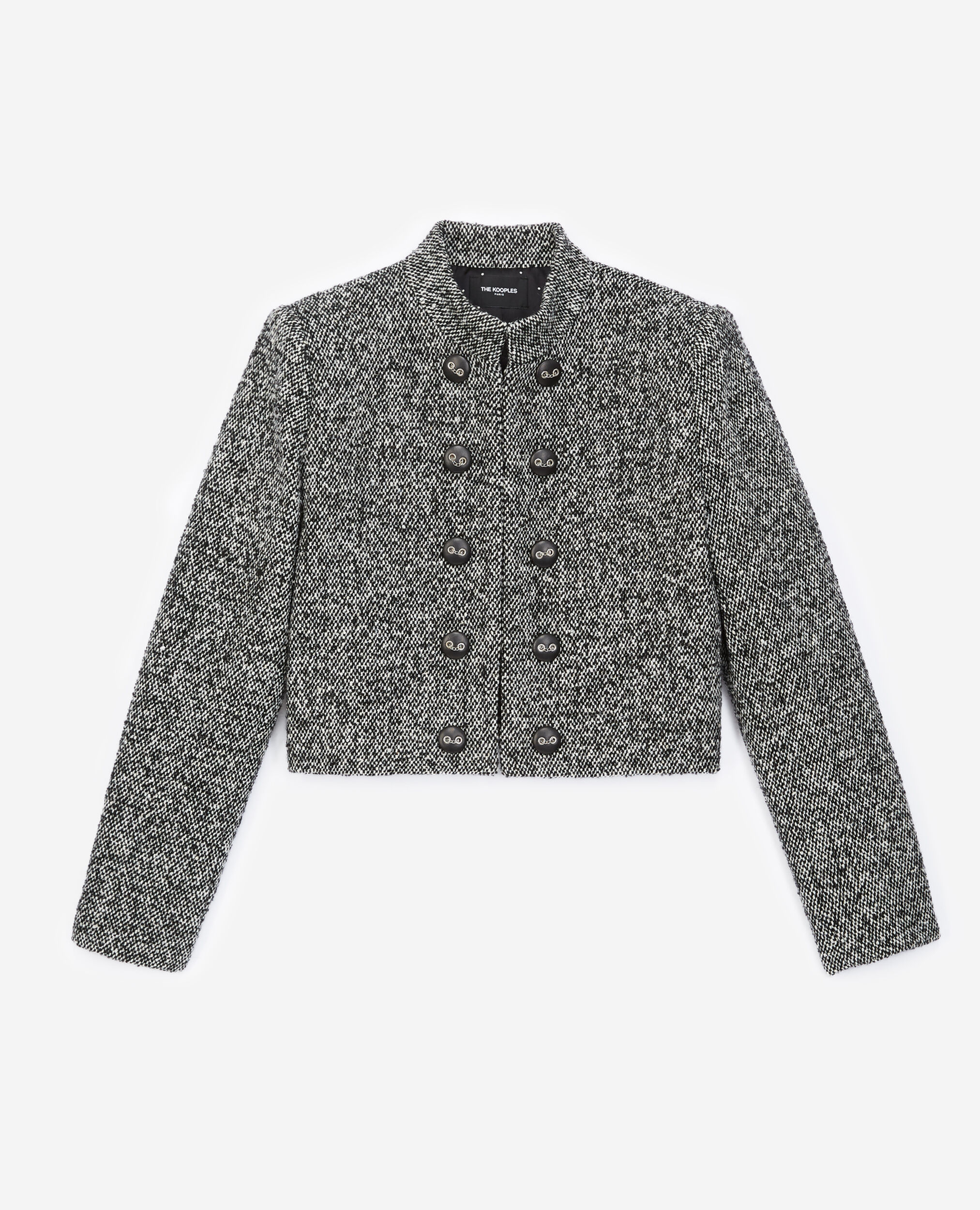 Flecked black and white wool jacket The Kooples