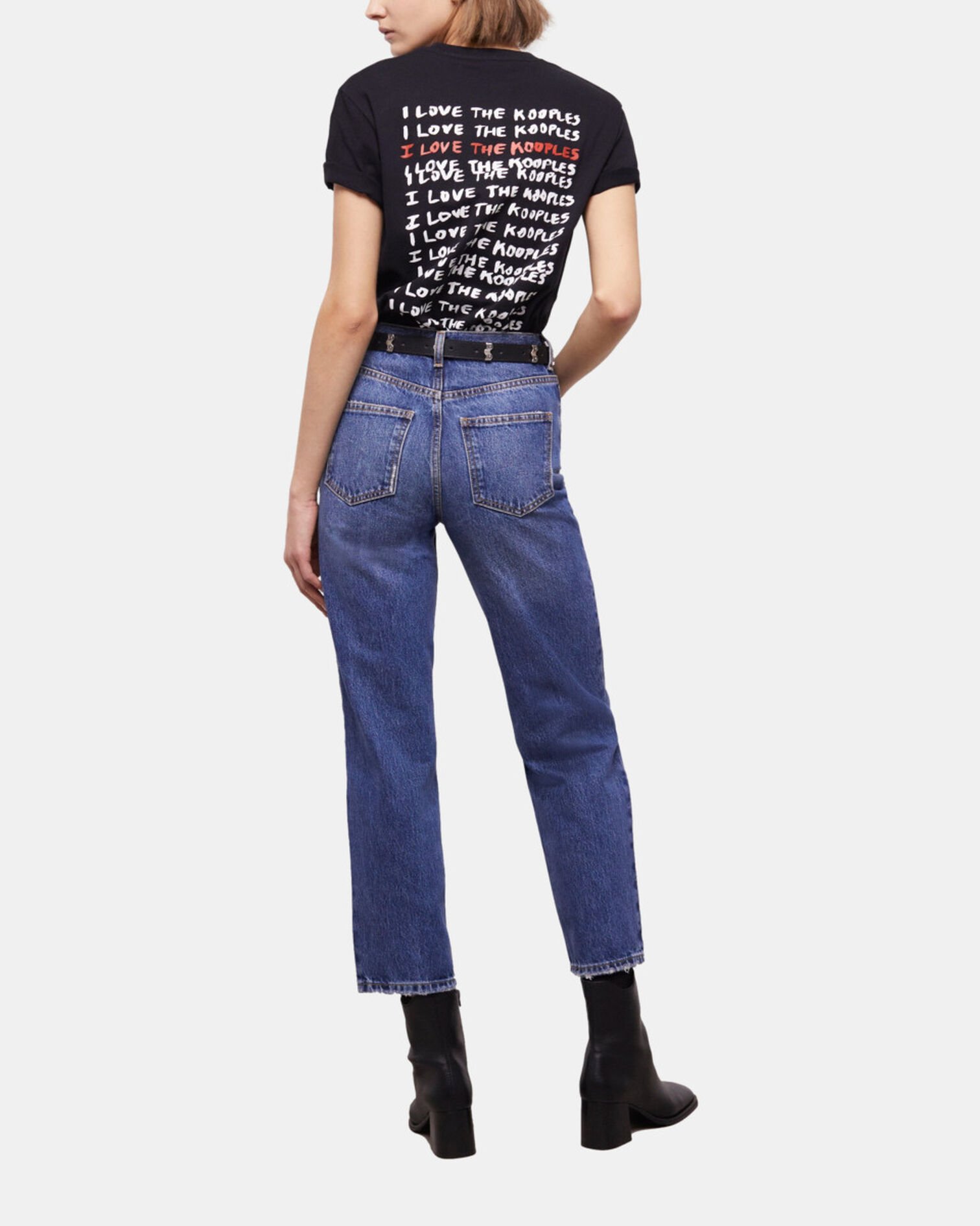 Blue straight-cut jeans, BLUE DENIM, hi-res image number null