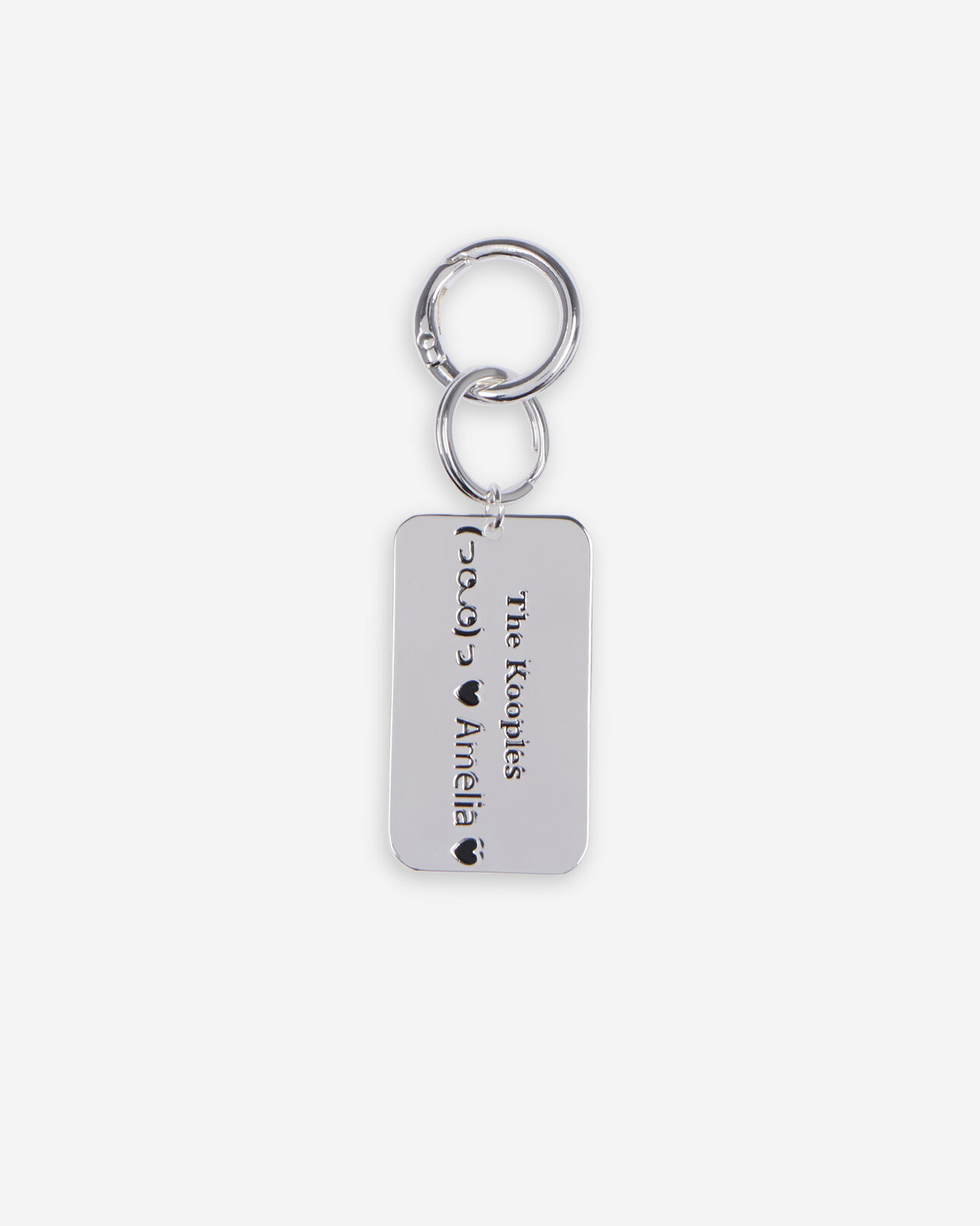The Kooples WOMEN SILVER silver logo plaque bag charm