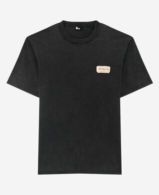 The Kooples HERREN BLACK WASHED t-shirt mit verwaschenem schwarzem siebdruck