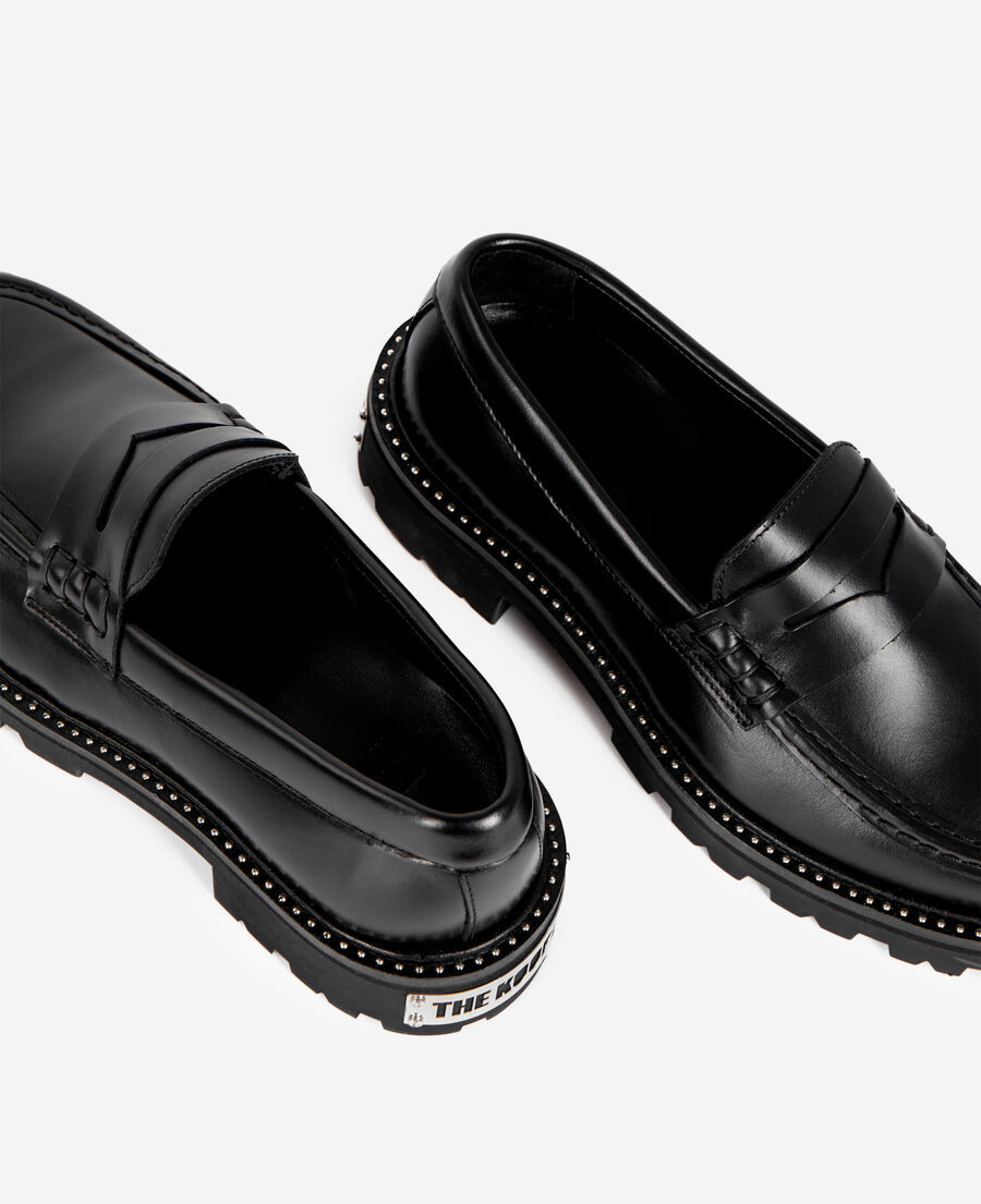The Kooples MUJER BLACK mocasines de cuero negro