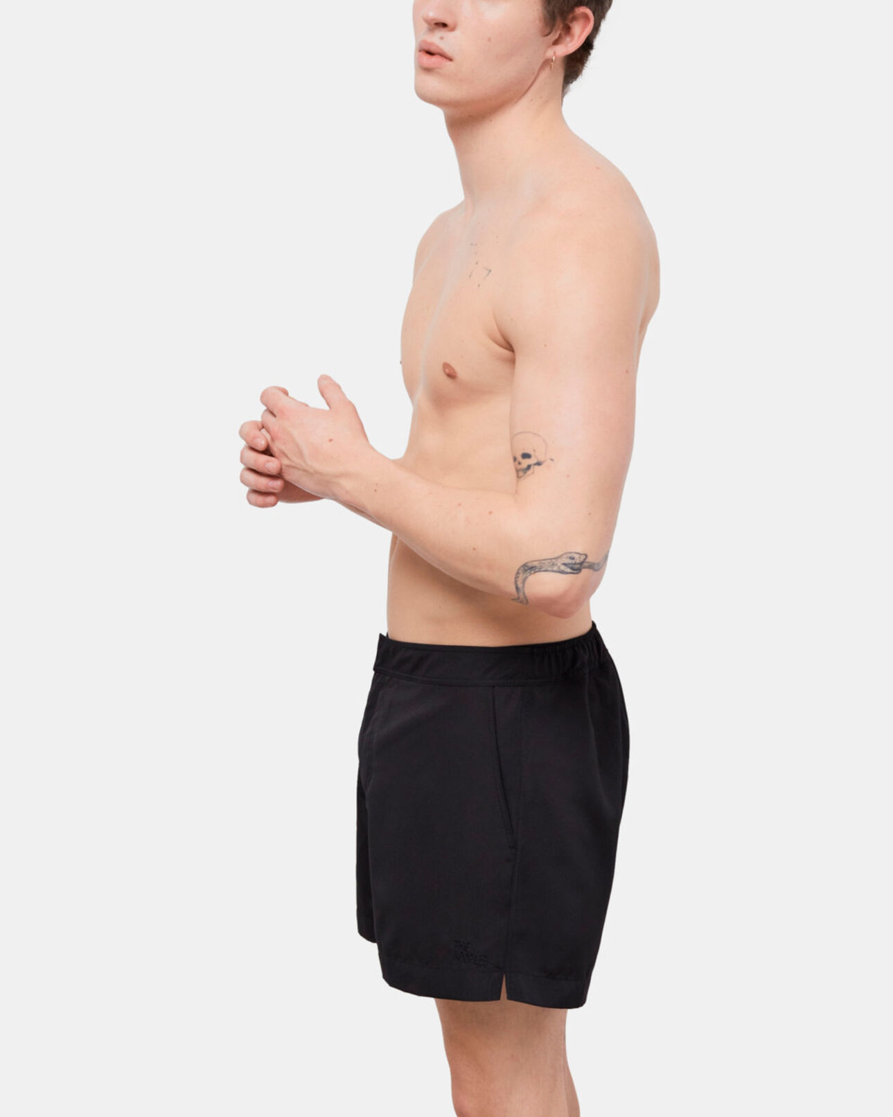 The Kooples HERREN BLACK schwarze badeshorts mit logo