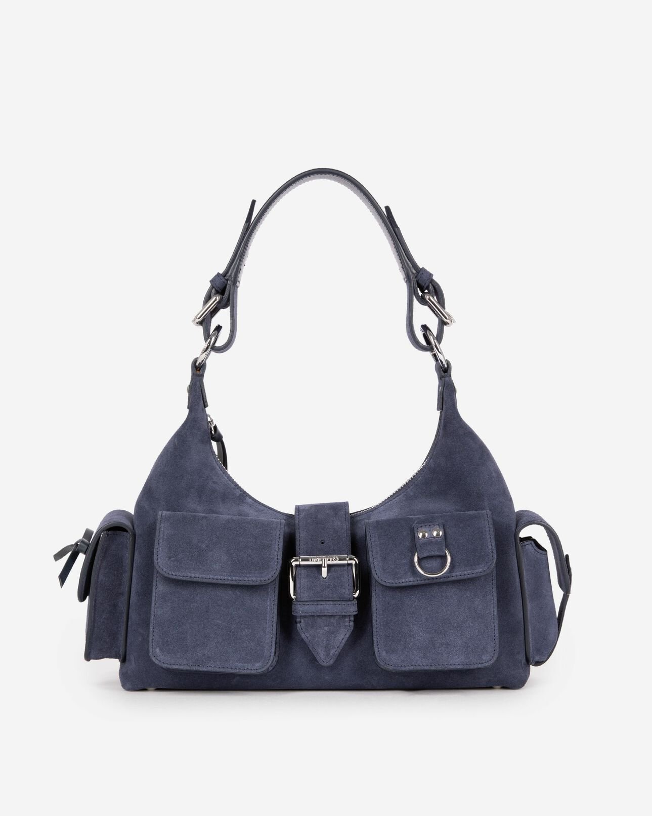 The Kooples FEMME NAVY sac amelia en suède marine