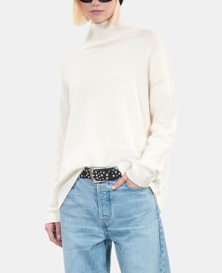 The Kooples DAMEN ECRU ecrufarbener pullover aus kaschmir