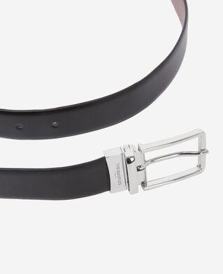 The Kooples HOMBRE BLACK cinturón bicolor de piel reversible