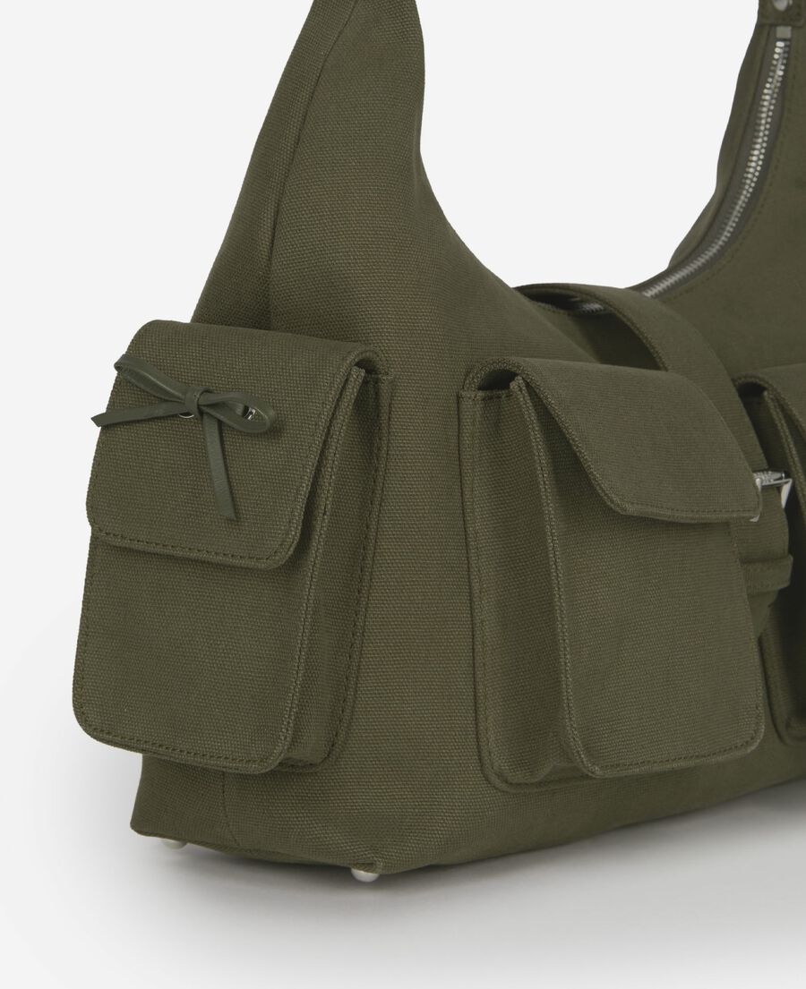 The Kooples WOMEN KAKI amelia xl bag in khaki canvas