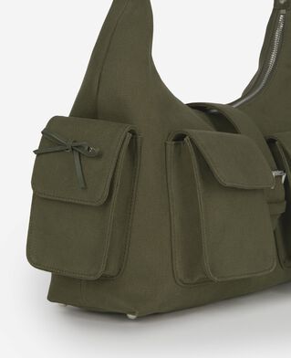 The Kooples WOMEN KAKI amelia xl bag in khaki canvas
