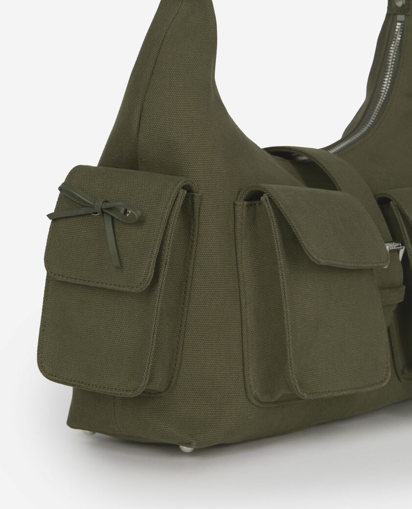 The Kooples WOMEN KAKI amelia xl bag in khaki canvas