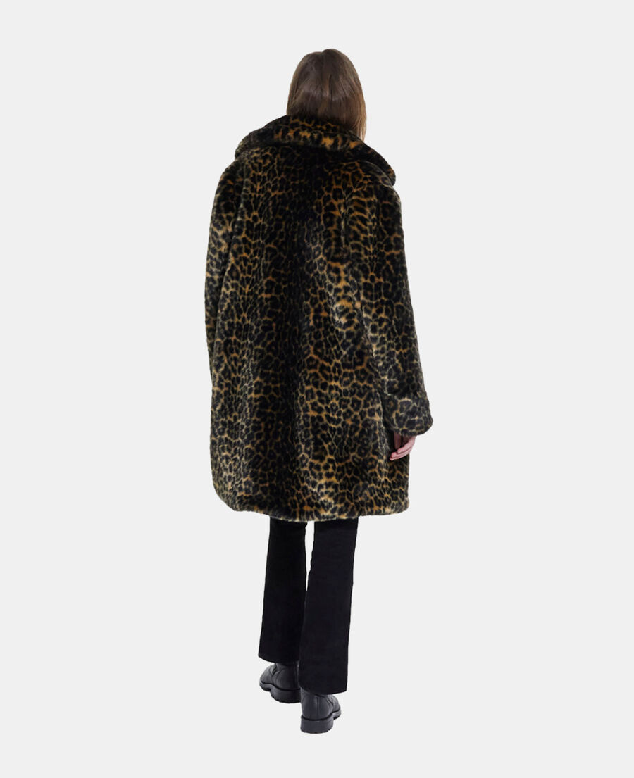 abrigo pelo sintético leopardo