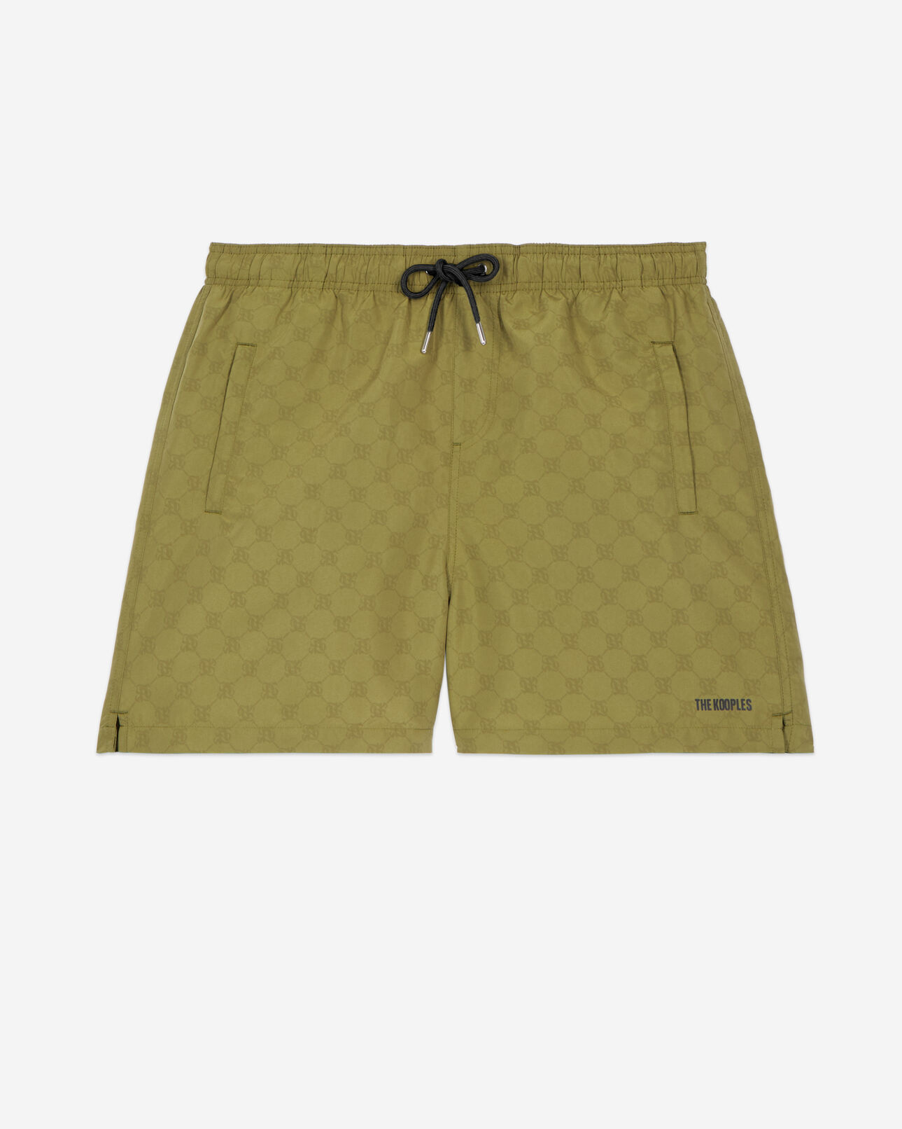 The Kooples MEN KAKI monogram khaki swim shorts