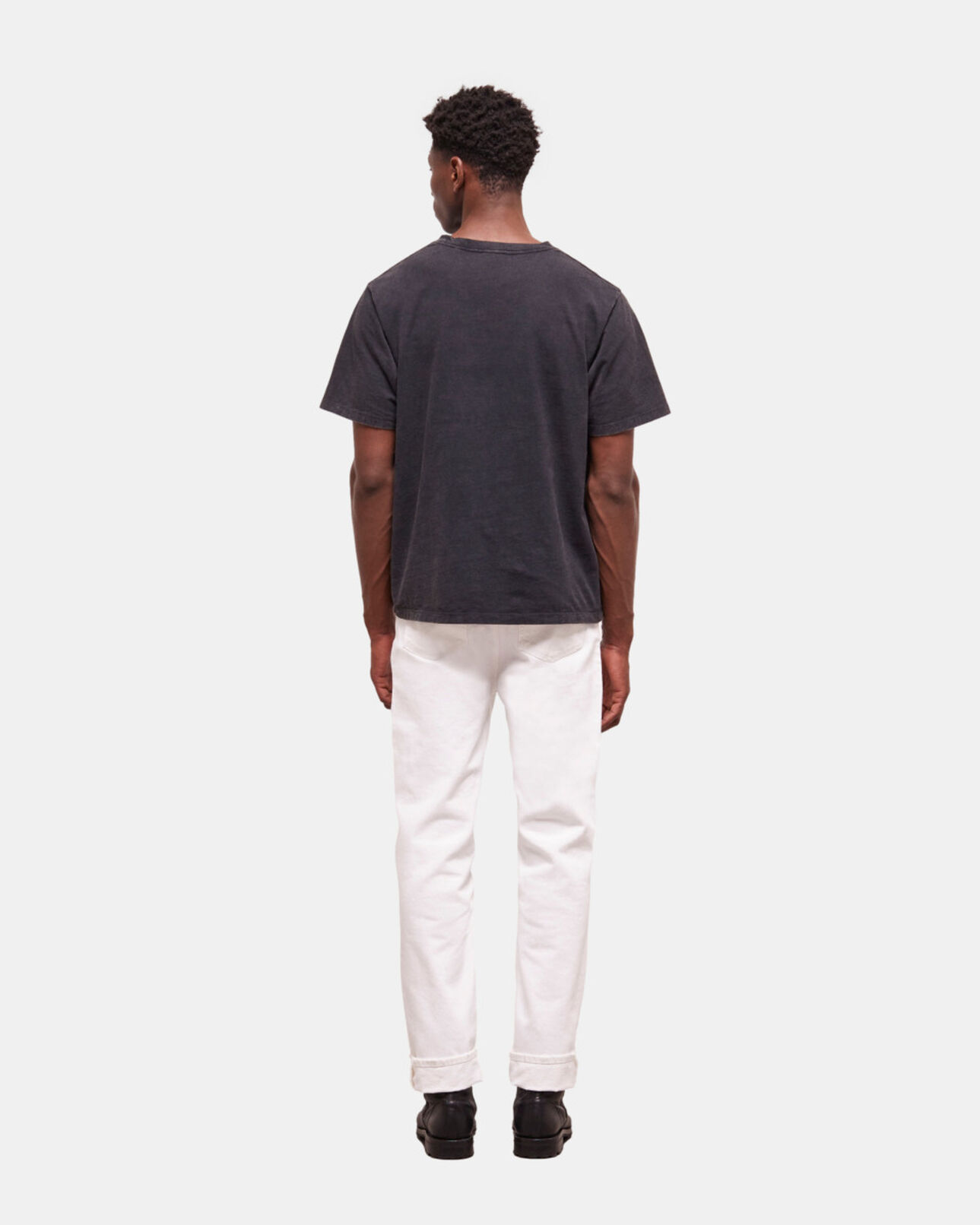 The Kooples HOMME BLACK WASHED t-shirt homme sérigraphié noir