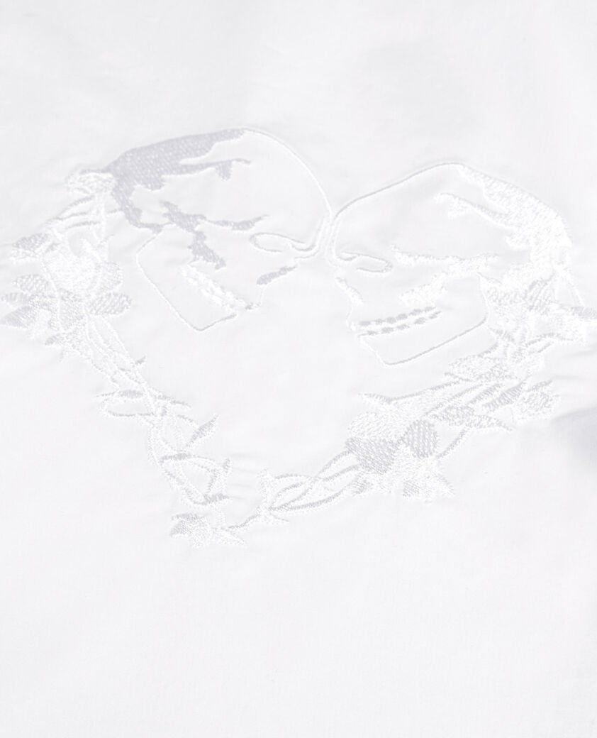 The Kooples FEMME WHITE chemise avec broderie skull heart blanche