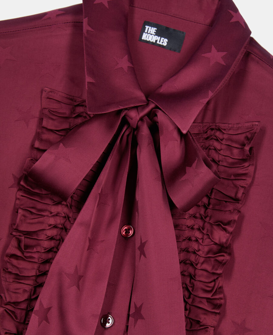 The Kooples F BURGUNDY burgundy jacquard short dress