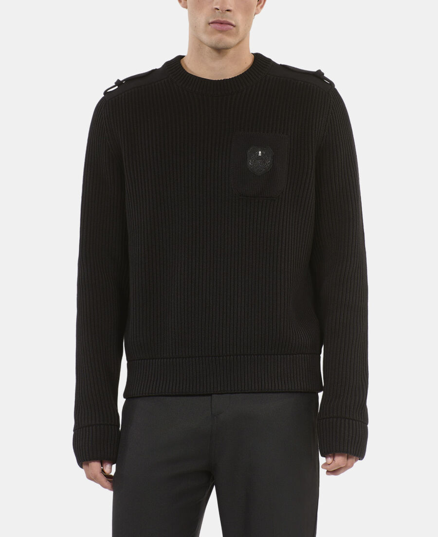 The Kooples H BLACK black cotton sweater