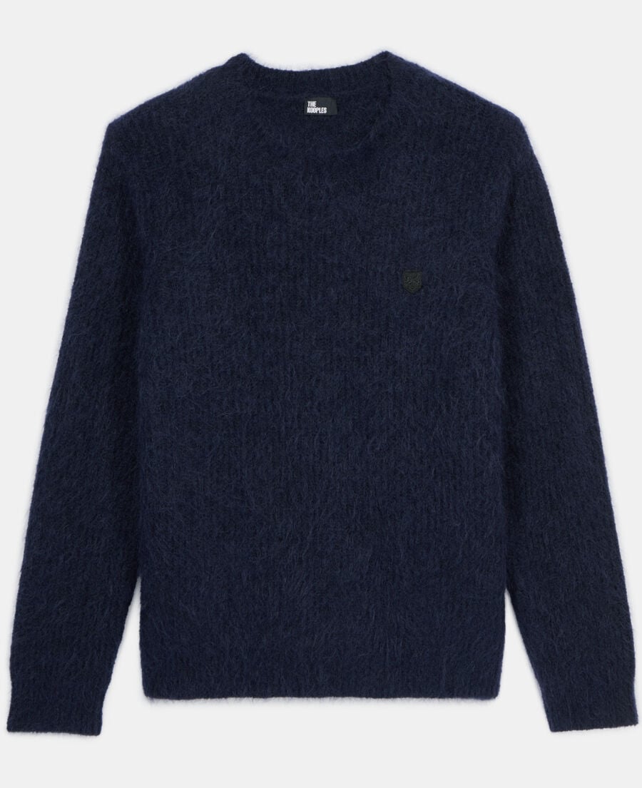 The Kooples HERREN NAVY marineblauer pullover aus mohair und wolle