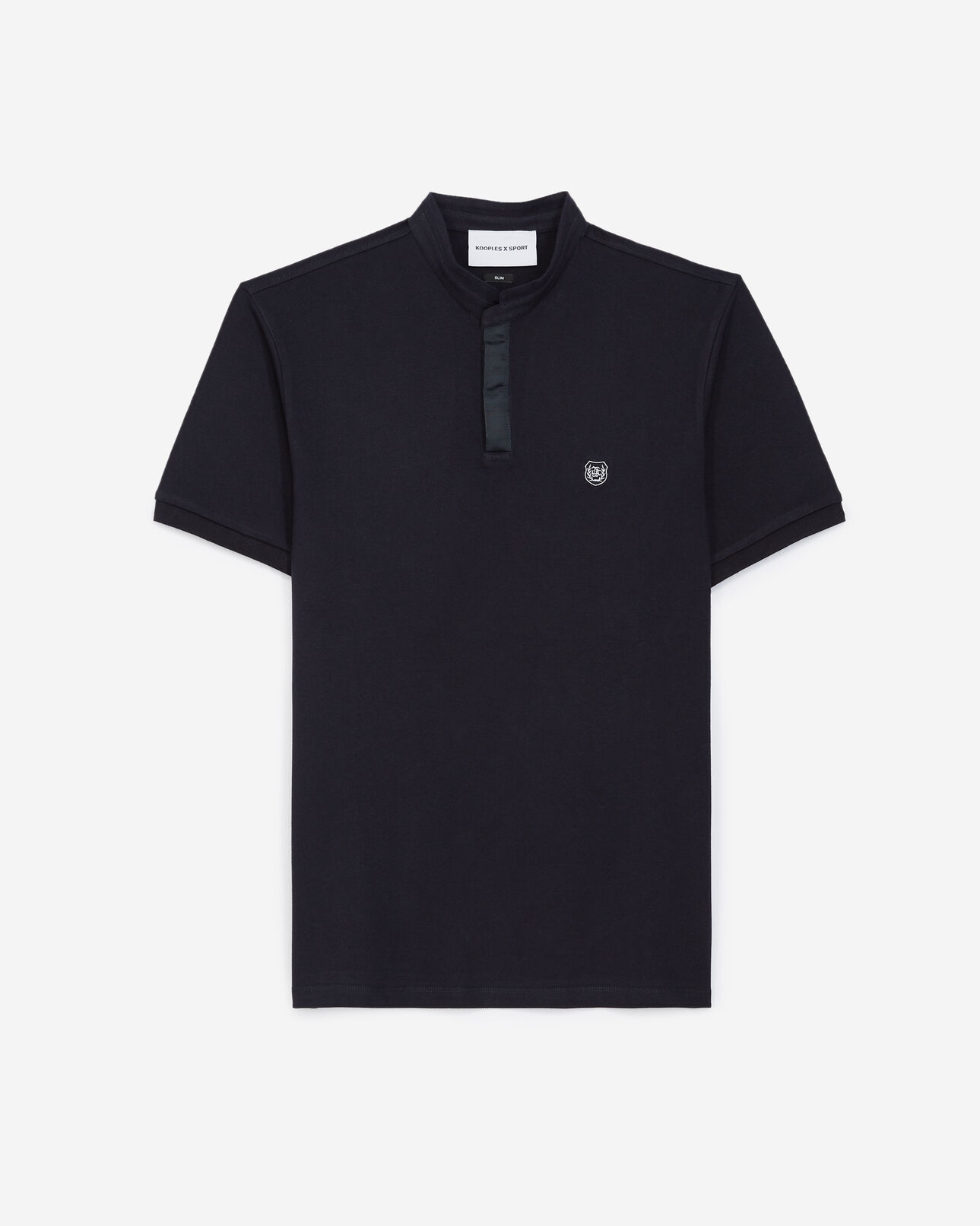 The Kooples HOMME DARK NAVY polo bleu marine col officier logo blanc