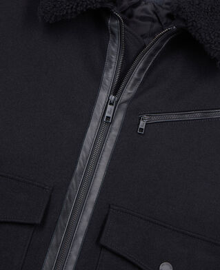 The Kooples H BLACK black wool blend aviator jacket