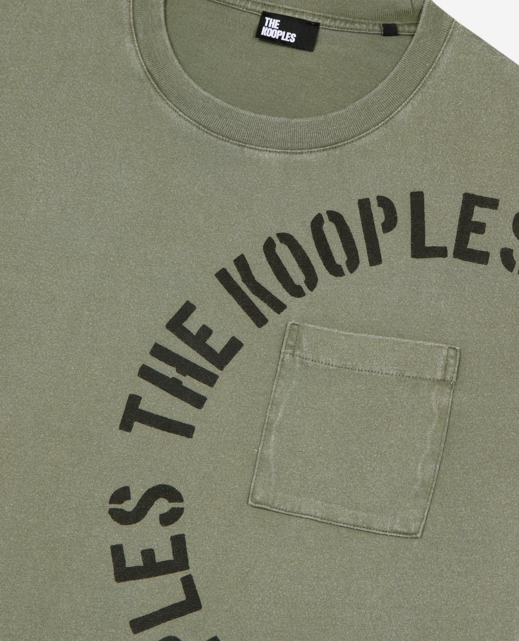 T-Shirt mit khakifarbenem Siebdruck, KAKI, hi-res image number null