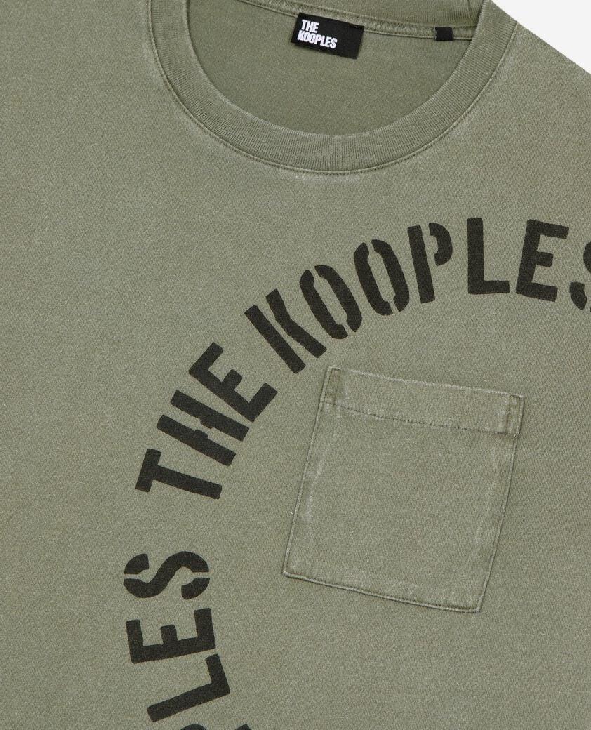 The Kooples HOMBRE KAKI camiseta con serigrafía caqui