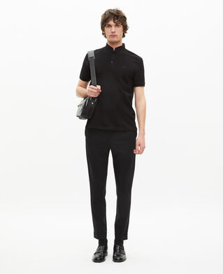 The Kooples MEN BLACK black pique cotton polo t-shirt