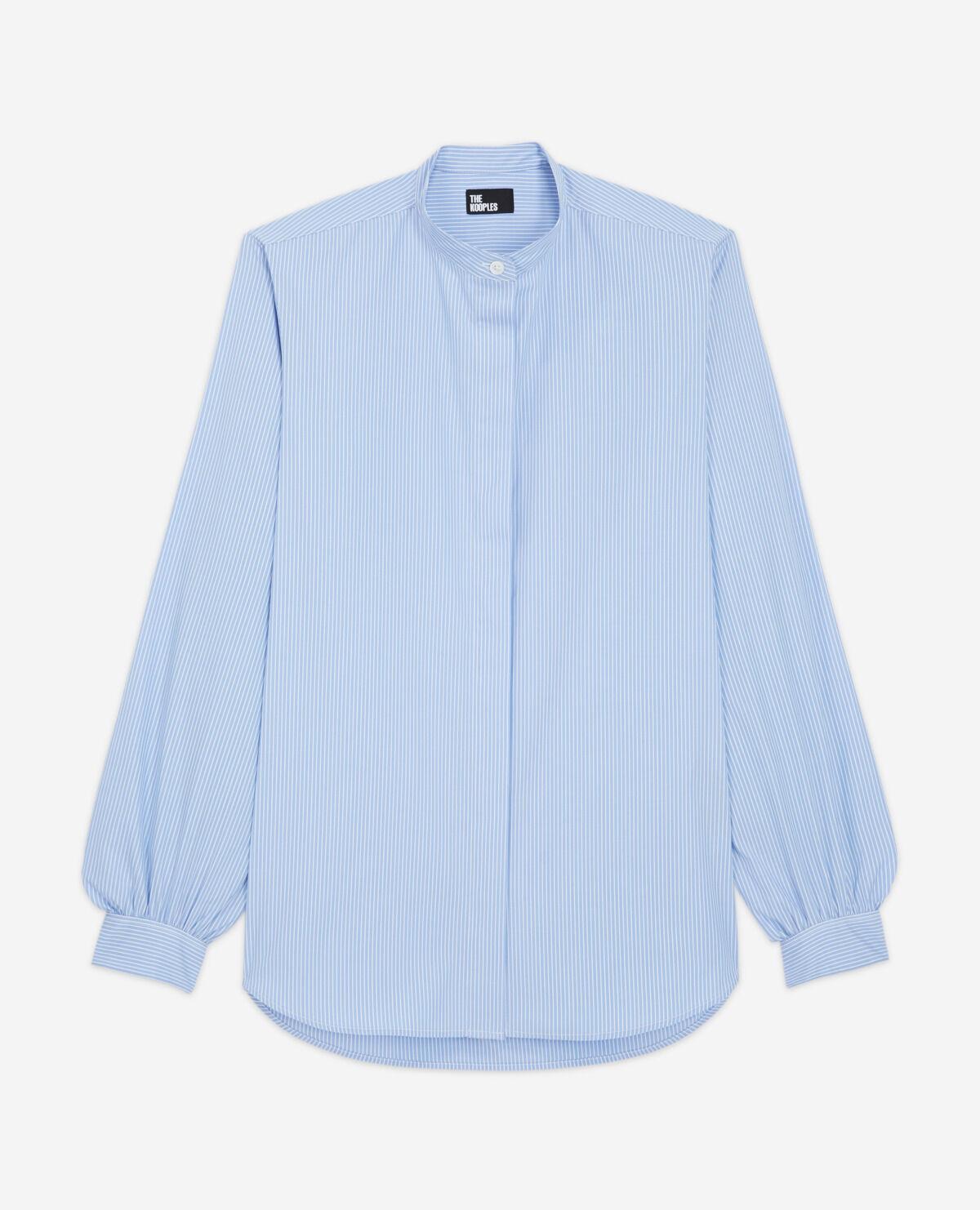Blue shirt with Mao-neck