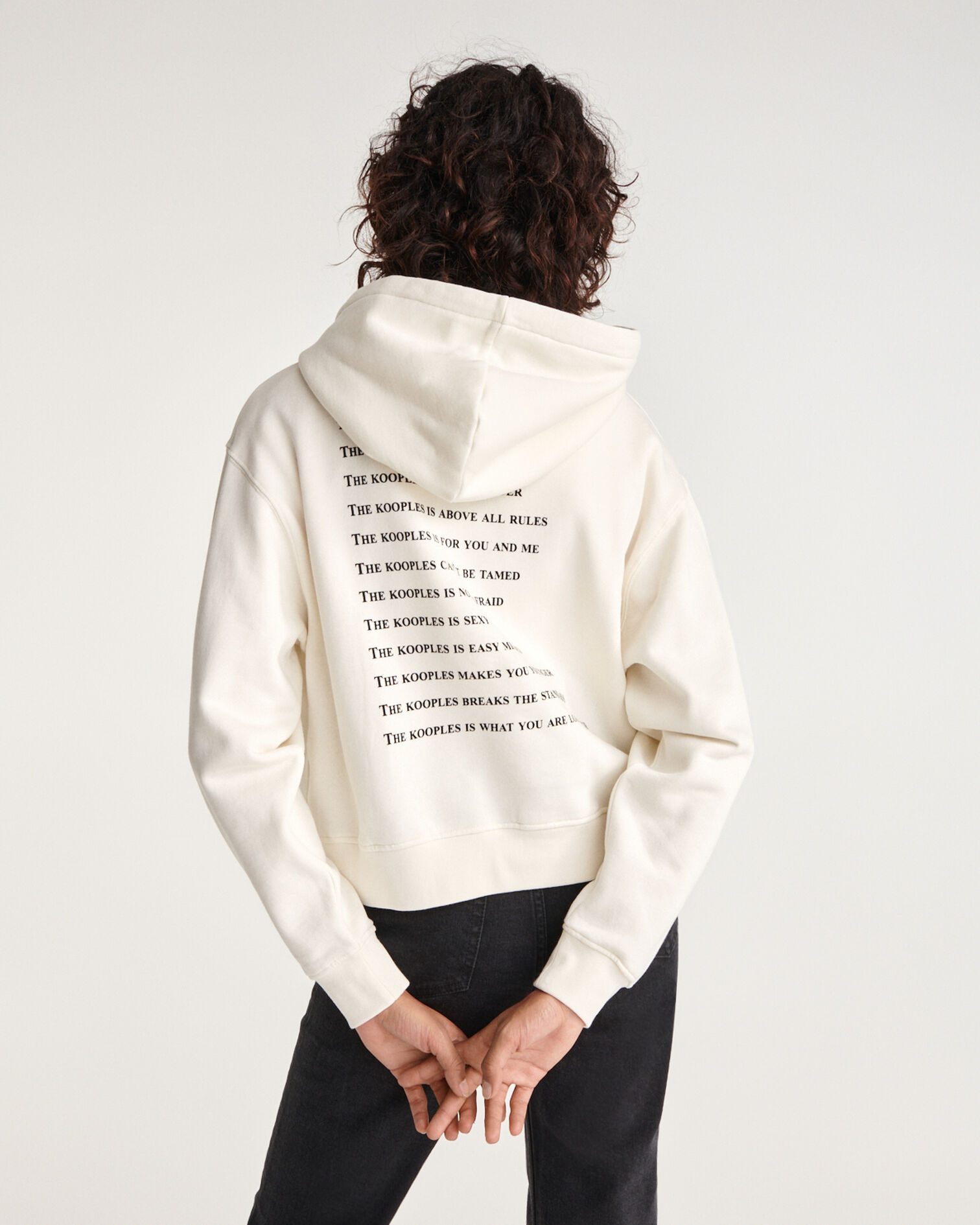Ecru sweatshirt with screen print what is, ECRU, hi-res image number null