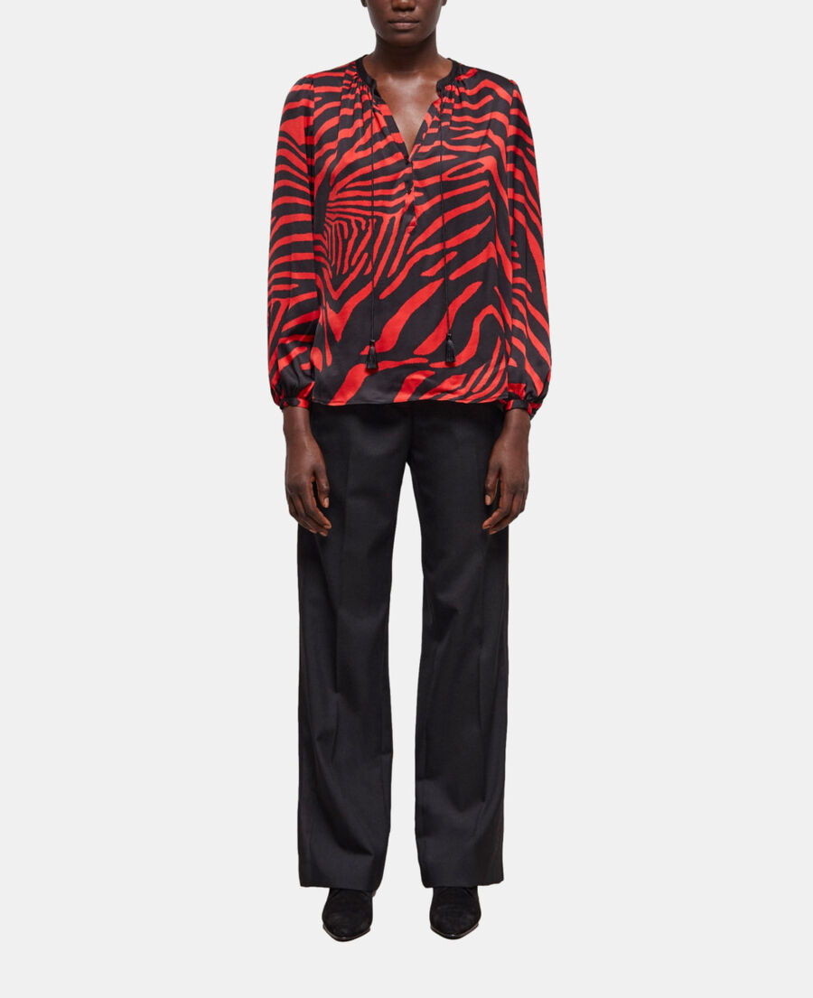 blouse imprimée zébré rouge