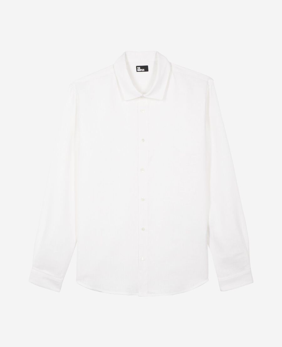 The Kooples H WHITE white linen shirt
