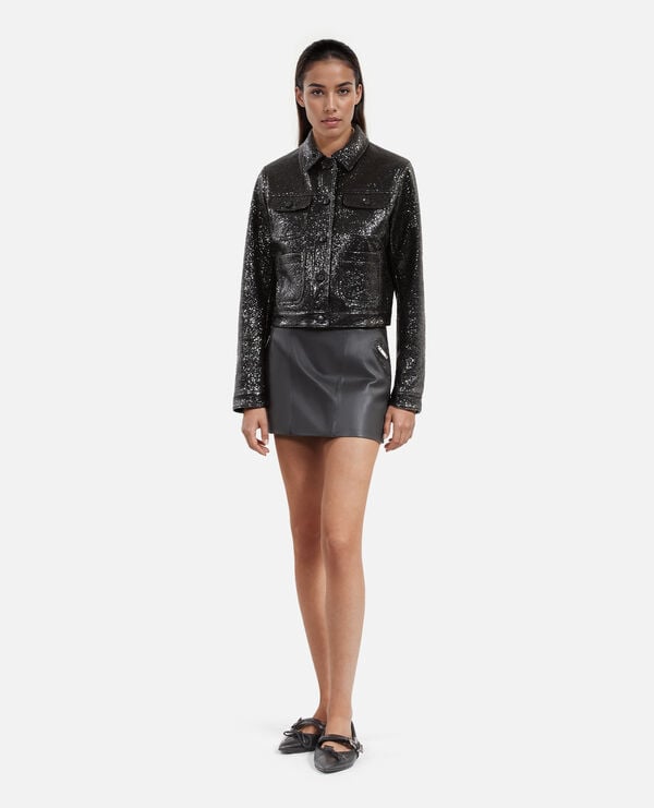 The Kooples DAMEN BLACK schwarze kurzjacke