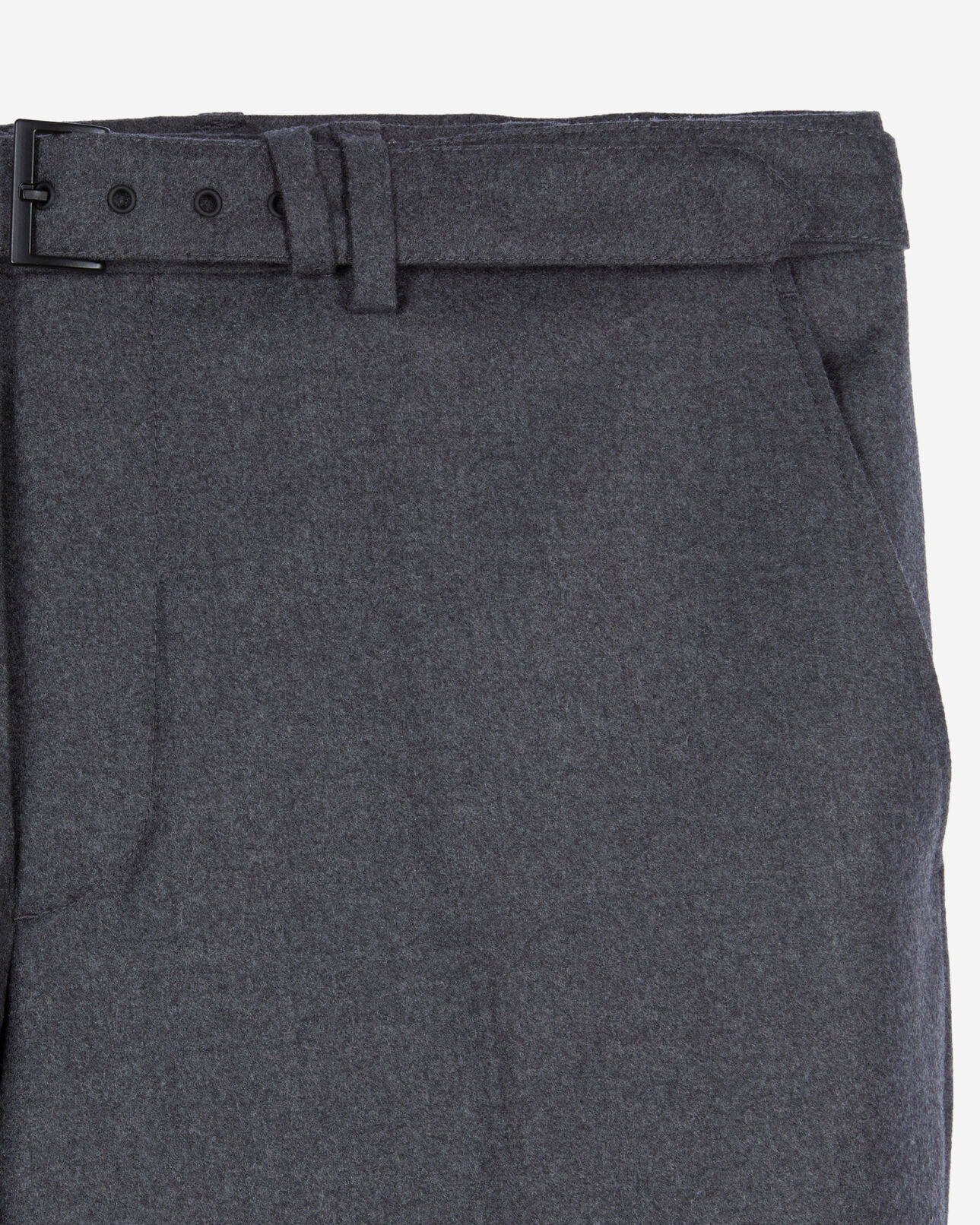 The Kooples MEN LIGHT GREY MEL/WHITE grey flannel suit trousers