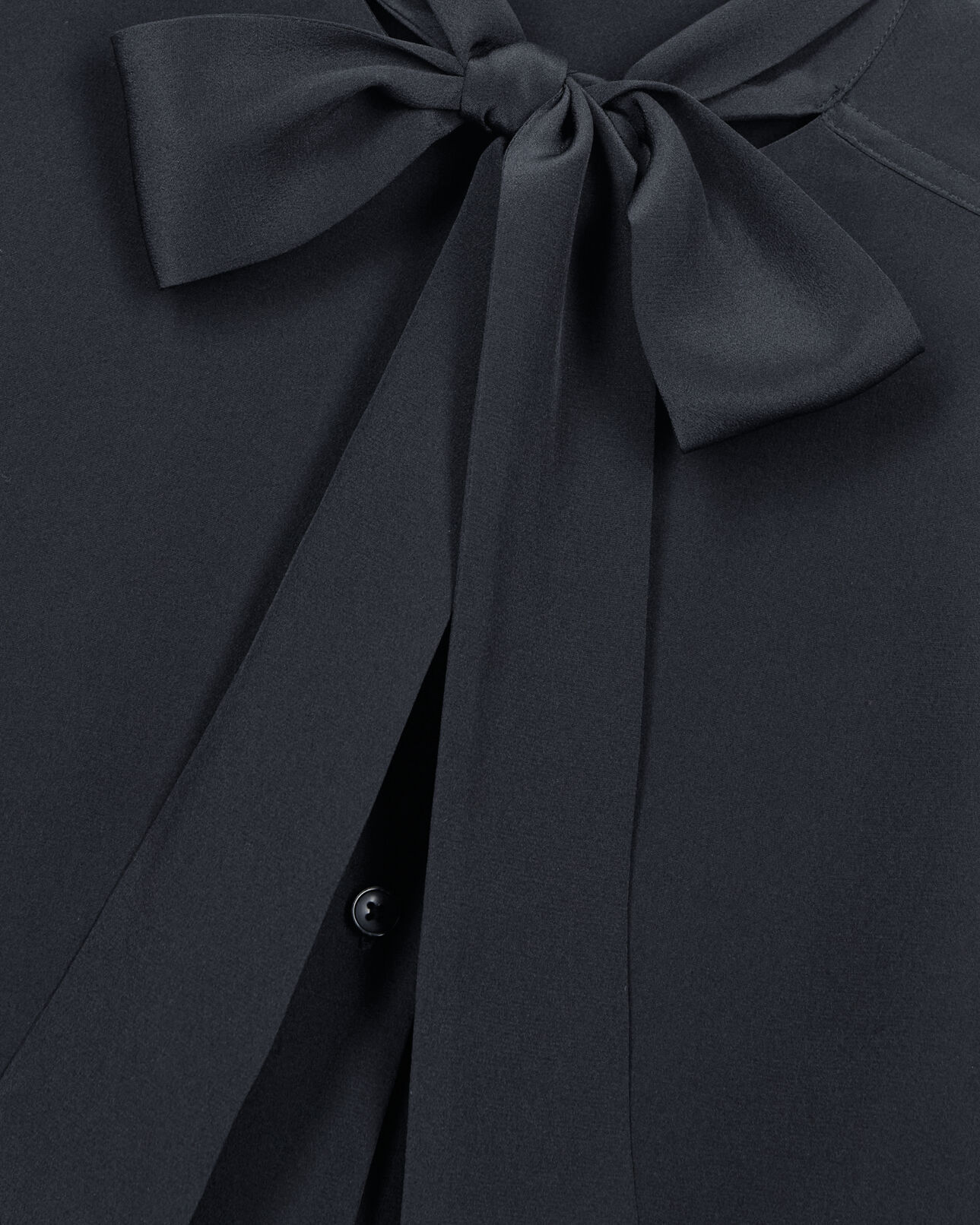 The Kooples FEMME BLACK chemise courte en soie noire