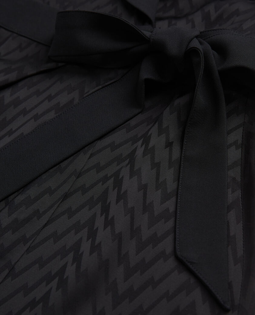 The Kooples WOMEN BLACK short printed wrap dress