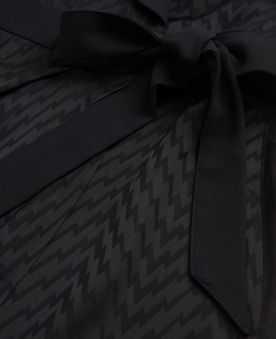 The Kooples WOMEN BLACK short printed wrap dress