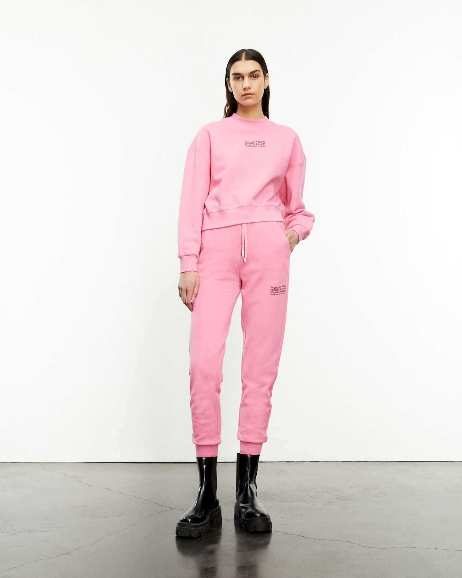 Pink joggers with printed logo, PINK, hi-res image number null