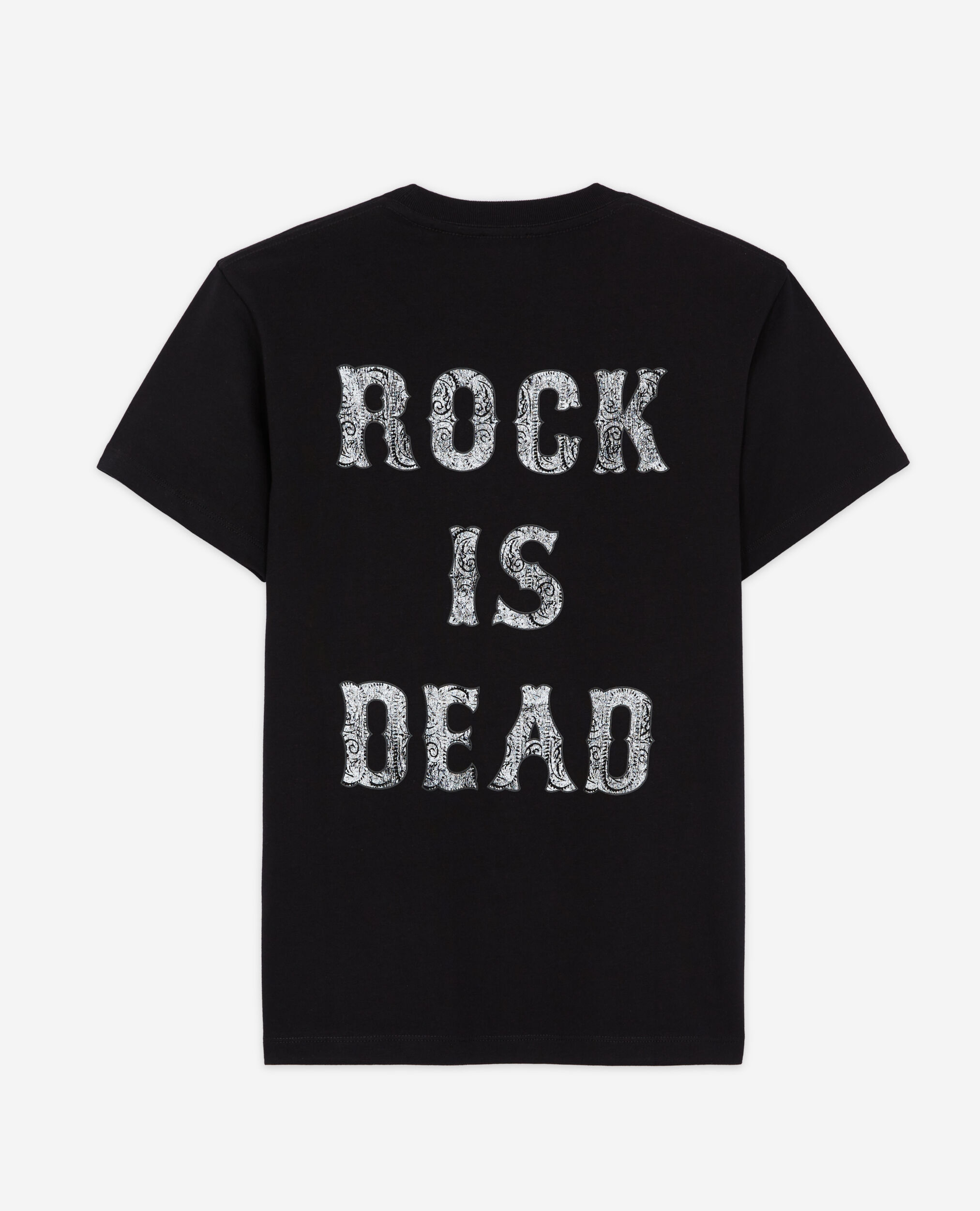 Black screen print T-shirt, BLACK, hi-res image number null