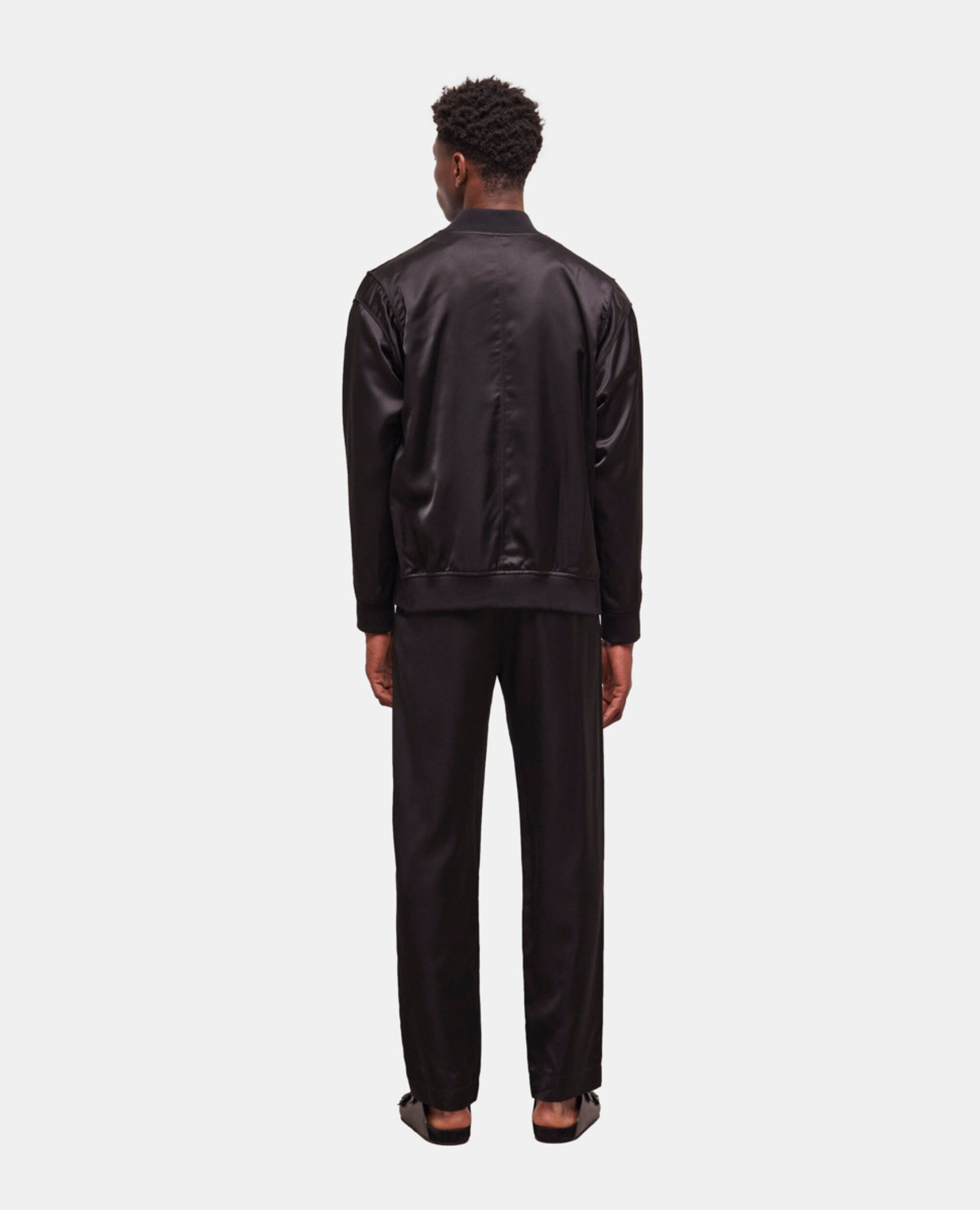 Schwarze Jacke mit Satin-Effekt, BLACK, hi-res image number null