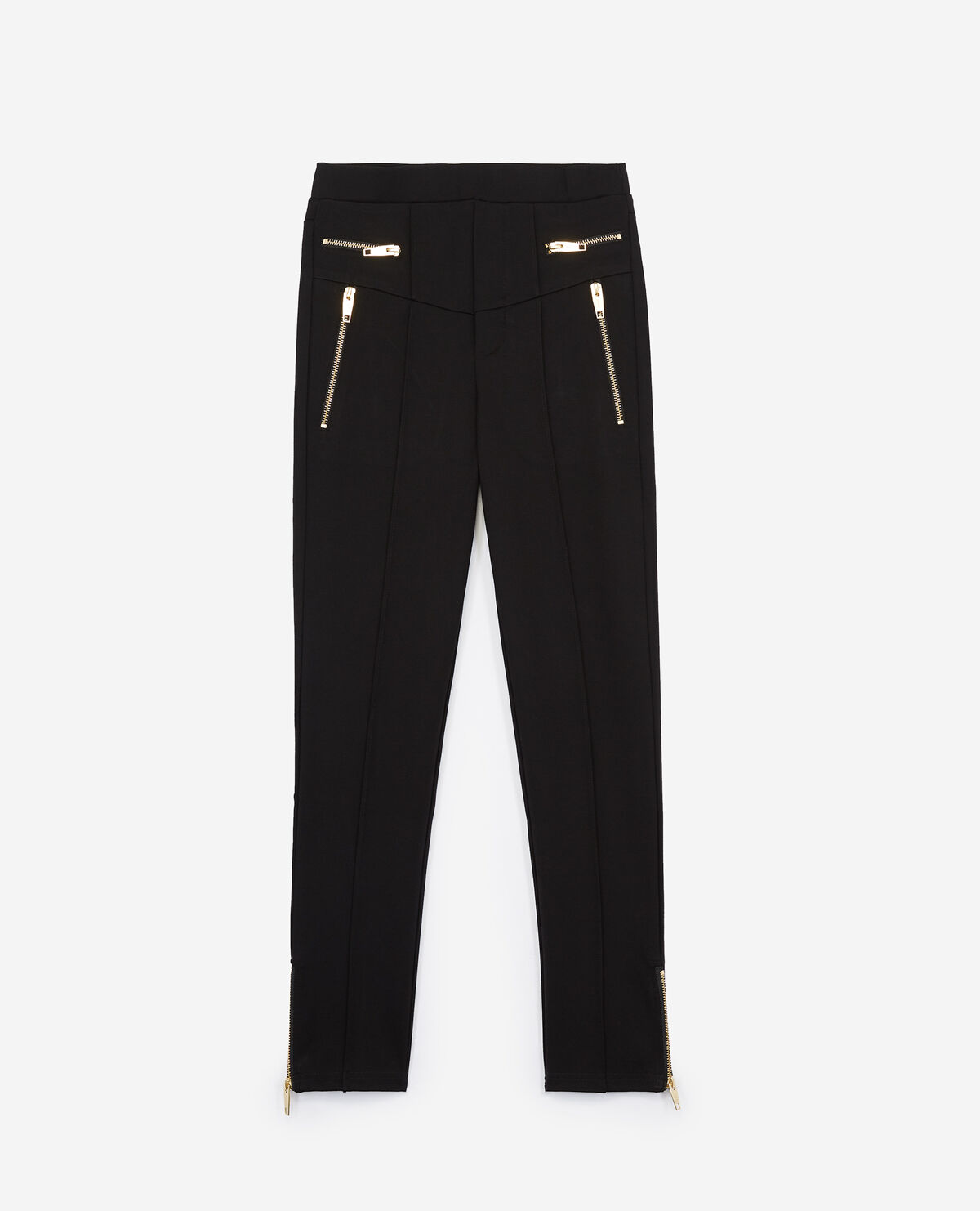 Black joggers with gold hot sale zippers